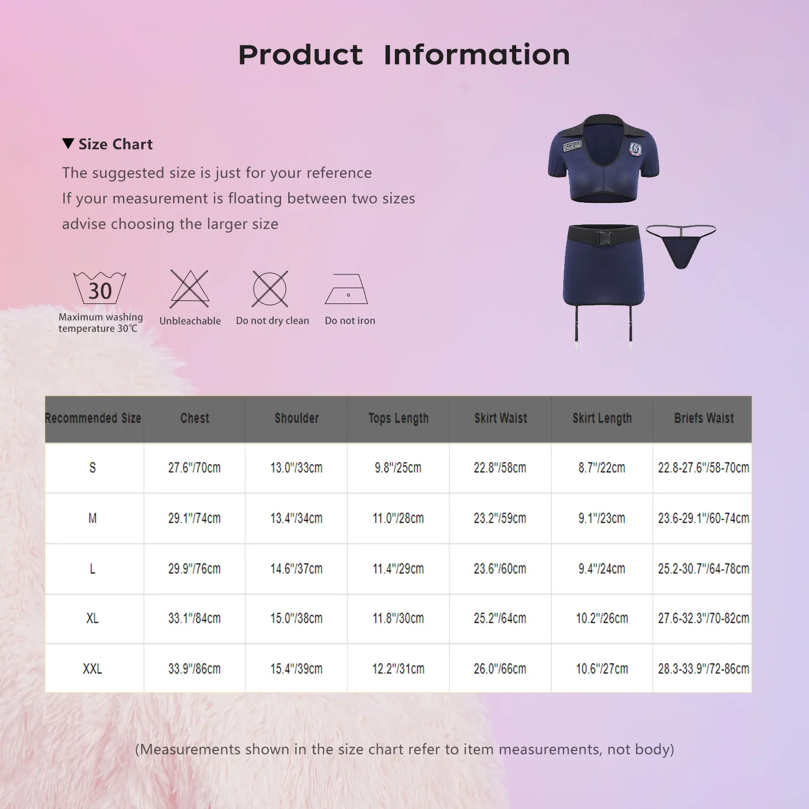 

Womens Bold Policewoman Lingerie Set with Crop Tops+Garter Clips Miniskirt+Thong+Adjustable Belt Complete Cosplay Outfit