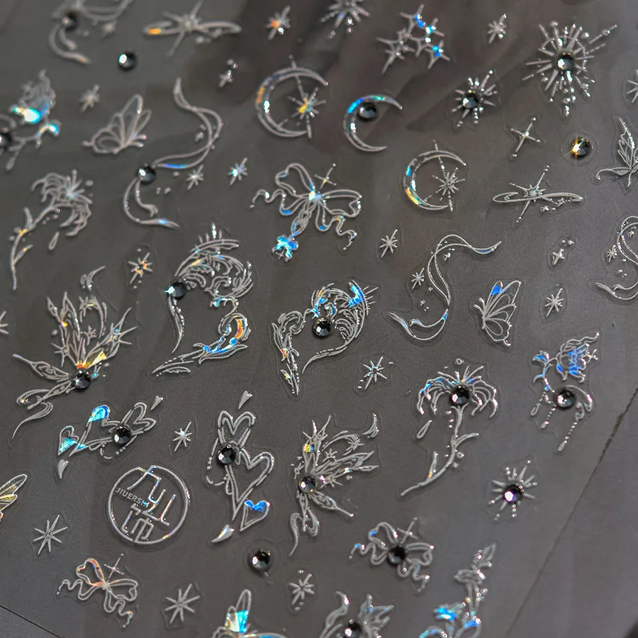 1 قطعة 5D الماس زنبق فراشة مسمار الفن ملصقات المجسم الأبيض فراشة مسمار الشارات DIY بها بنفسك ذاتية اللصق المتزلجون اكسسوارات *