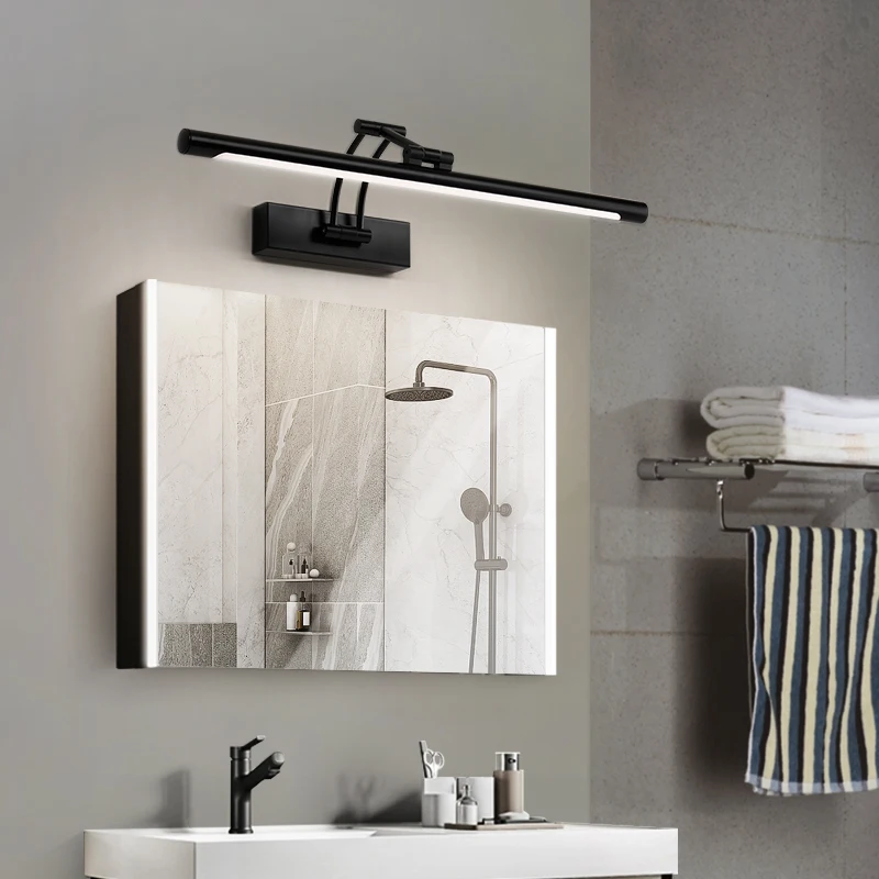 Mirror Headlight LED Bathroom Mirror Cabinet Light Toilet Retractable Folding Wall Light Room Vanity Metal Base Mirror Headlight
