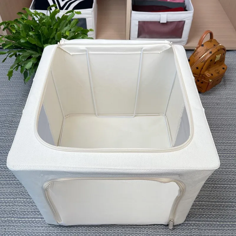 2023 New Storage Clothes Outdoor Toys Polyester Cotton Foldable Storage Box Simple Cartoon Carved Canvas Washable Storage Boxes