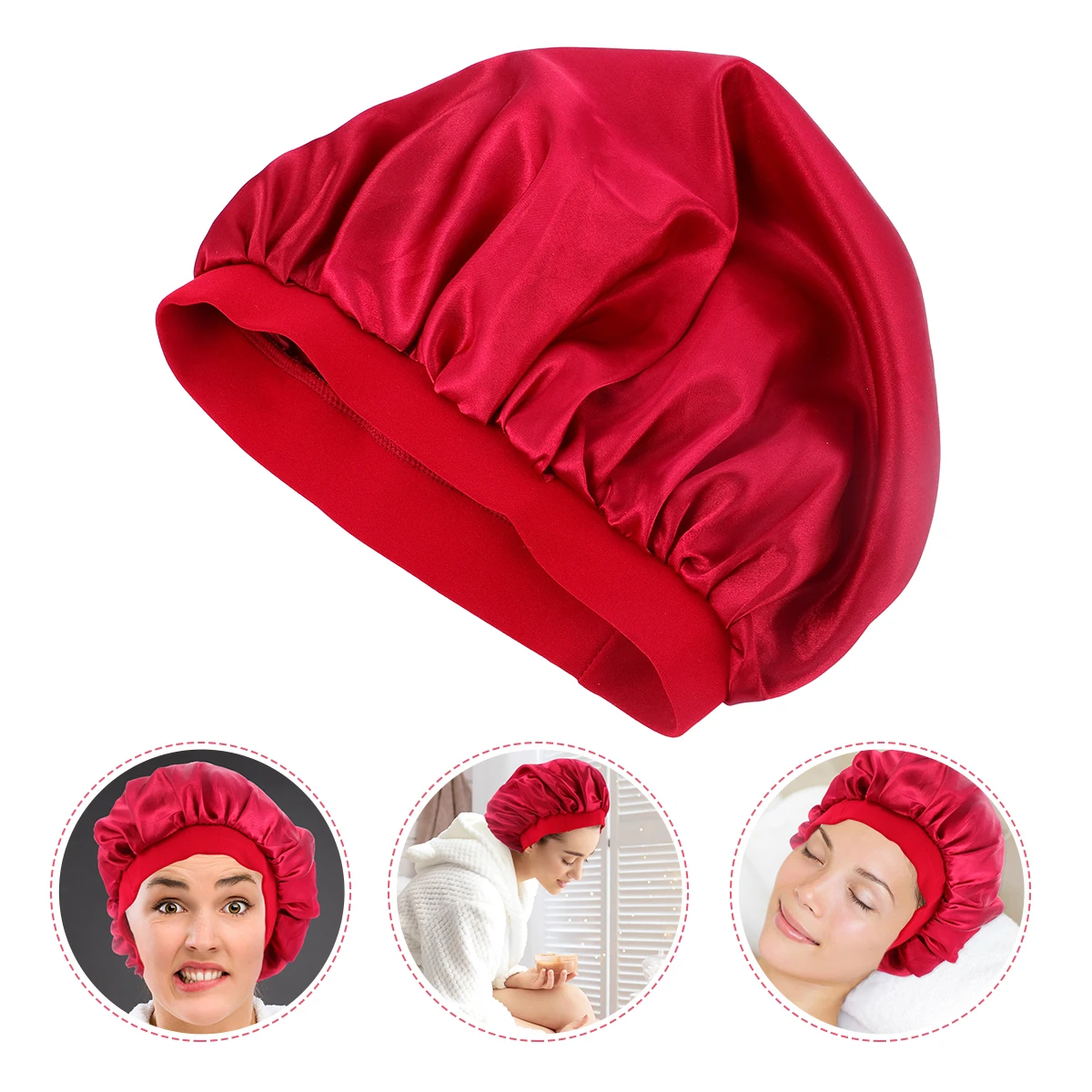 

Broadside Round Hat Women's Satin Sleep Bonnet Hair Cap Silk Sleeping Schlafhaube