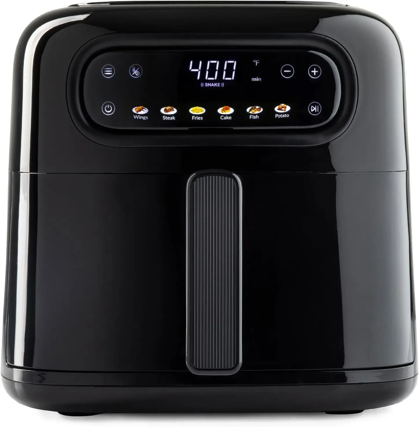 

Efficient 5Qt Compact Air Fryer with Sleek Space-Saving Design, Modern Touch Screen, Colorful Menu Icons, 6 Intuitive Presets, a