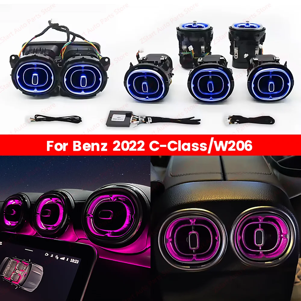 

64 Colors For Mercedes Benz C-Class W206 Led Turbine Nozzle Ambient Light Air Vent Lamp New Outlet Turbo Interior Air Vent