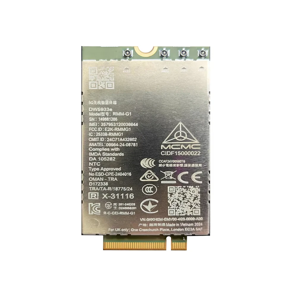 DW5933E Wireless Mobile Modem RMM-G1 LTE Cat19 T700 Sub6 5G WWAN Card For Pro 13 14 16 Plus 2-in-1 PCIe 3.0 GNSS