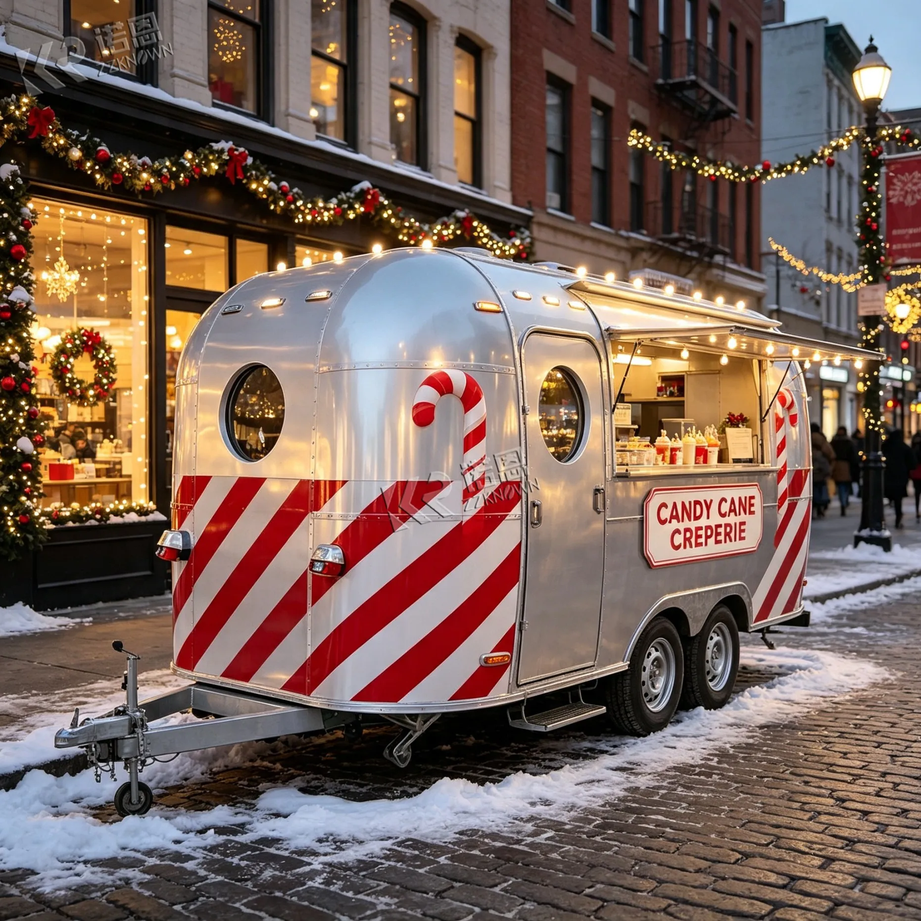 Cheap Ice Cream Food Truck Fully Equipped Food Trailer Commercial Food Cart Vintage Food Truck Trailer with Refrigerator