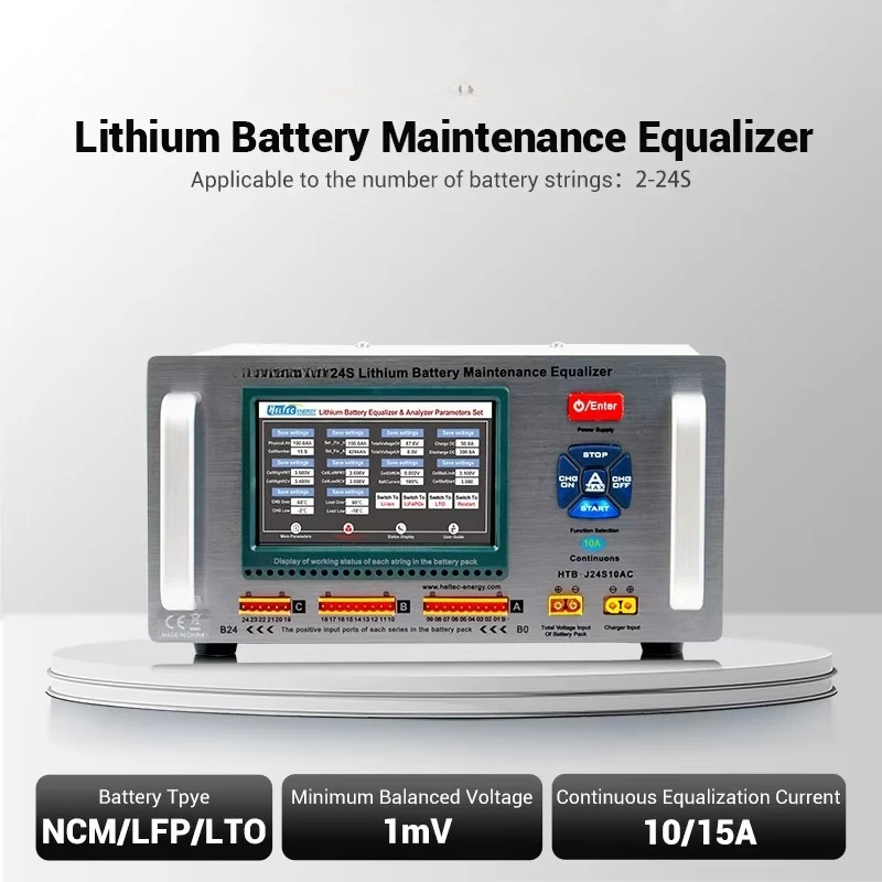 HeltecEnergy 2-24S 15A Lithium Battery Equalizer with 3.6V-125V 1-20A/30A Battery Charger Li-ion/LiFePO4 Charging Balance Mode