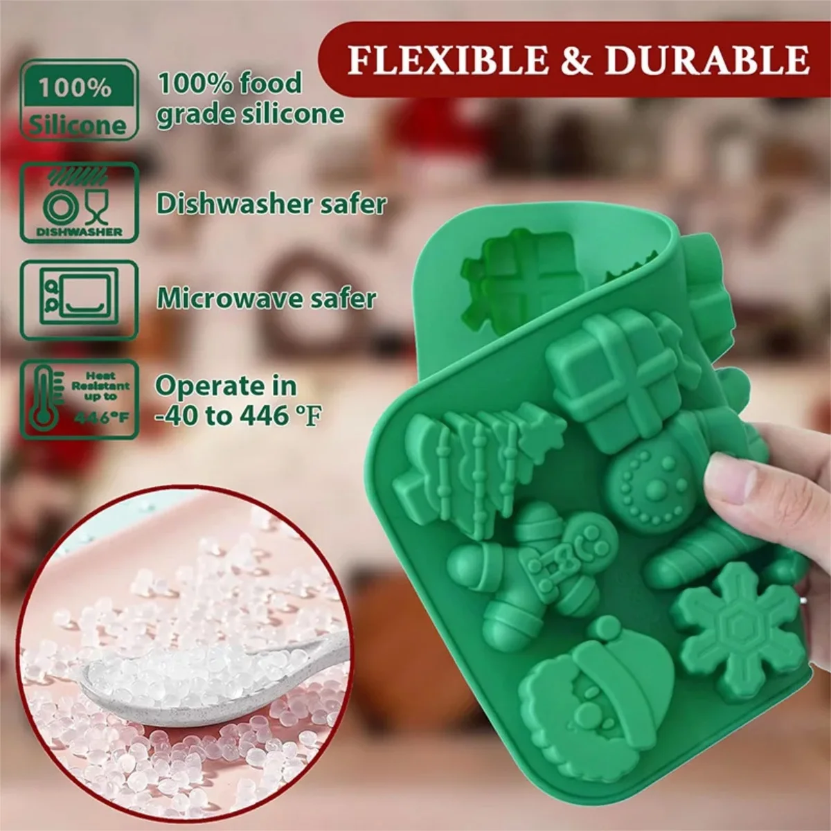 

Christmas Tree Silicone Cake Mold Diy Snowman Gingerbread Man Santa Claus Chocolate Jelly Pudding Kitchen Tools New Arrivals