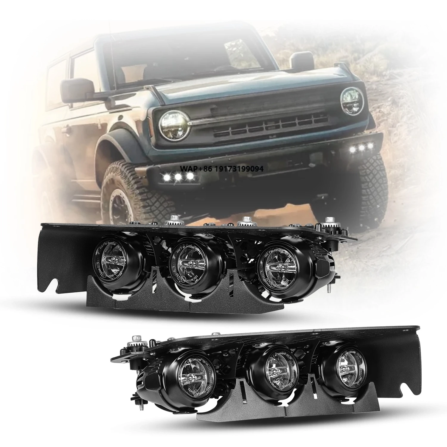 

Led Fog Light Front Bumper Driving Lamps Left & Right Assembly for Bronco 2021-2025 2/4 Doors 12v