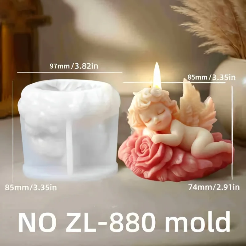 3D Leuke DIY Bloem Engel Kaars Siliconen Mal Vleugels Jongen Engel Kaars Schimmel Rose Bloem Engel Beton Cement Gips Mallen