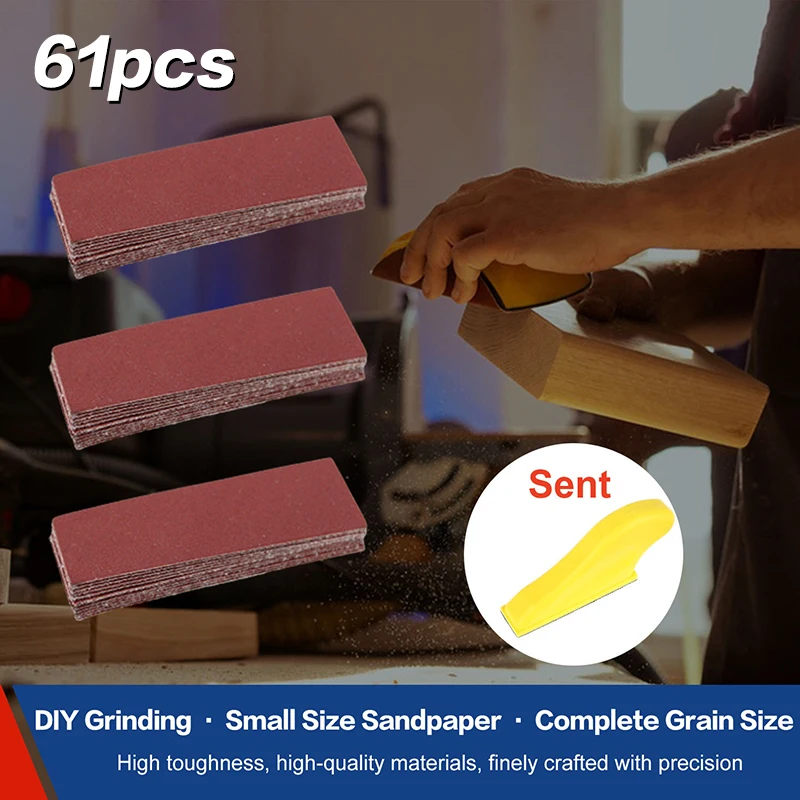 مجموعة متنوعة من ورق الصنفرة DIY مكونة من 60 قطعة لصنع الخشب والمعادن والنماذج، تتضمن حقيبة تخزين