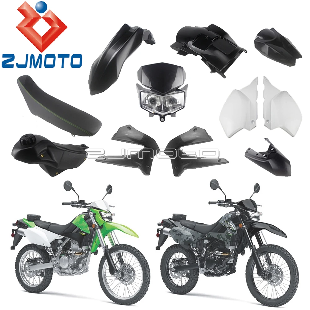 Dirt Bike Full Set Seat Cushion Bodywork Fairing Side Panel Radiator Shroud Guard For Kawasaki D-Tracker X 250 KLX250 250S 250SF