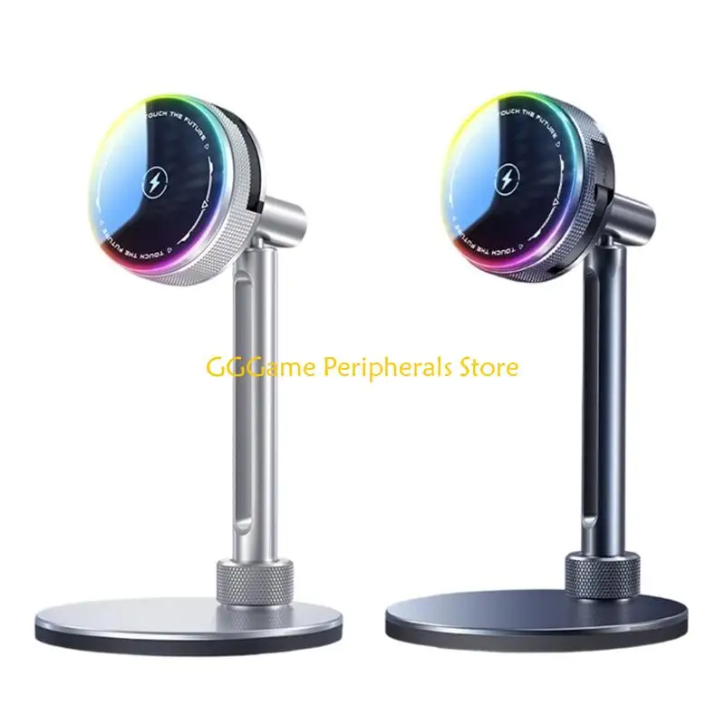 U55B 15W Wireless Fast Charging Stand for Phone 17 16 Aluminum Desktop Phone Stand