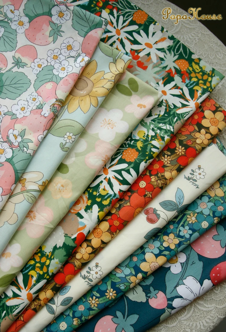 160x50 سنتيمتر جديد الأزهار لطيف حك نسيج القطن ملابس الأطفال الملابس النسيج اليدوية Diy بها بنفسك الخياطة القماش #5