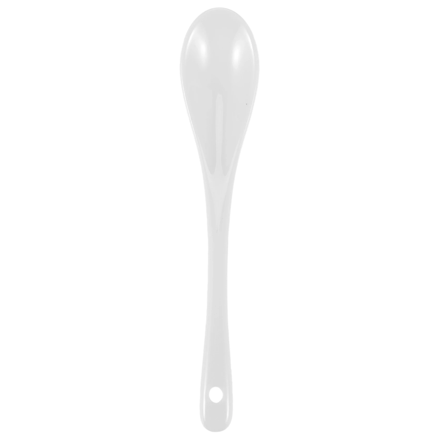 T79C 5PCS White Porcelain Egg Spoons Ceramic Spoons Coffee Spoon Dessert Spoon Mocha Dip Serving Spoon