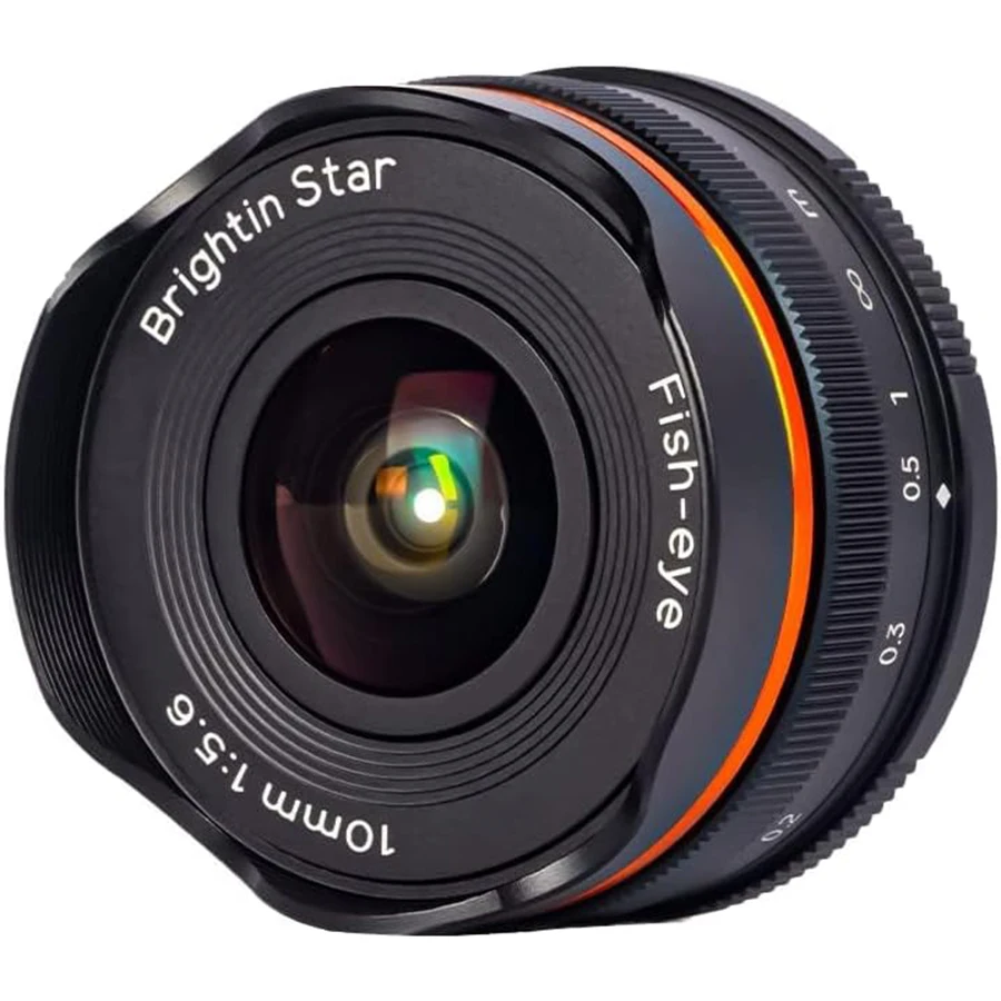 

Объектив Brightin Star 10mm F5.6 Fisheye с ручной фокусировкой, фиксированный, для беззеркальных камер Sony E-Mount APS-C ZV-E10 A6400 A6000 A7 SE