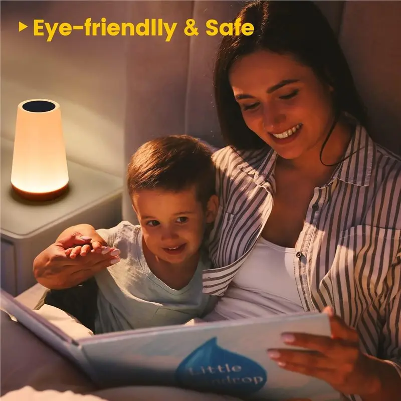 USB Rechargeable 13 Color Changing Night Light Dimmable Touch Controlled Remote Control Portable Table Bedside Lamp