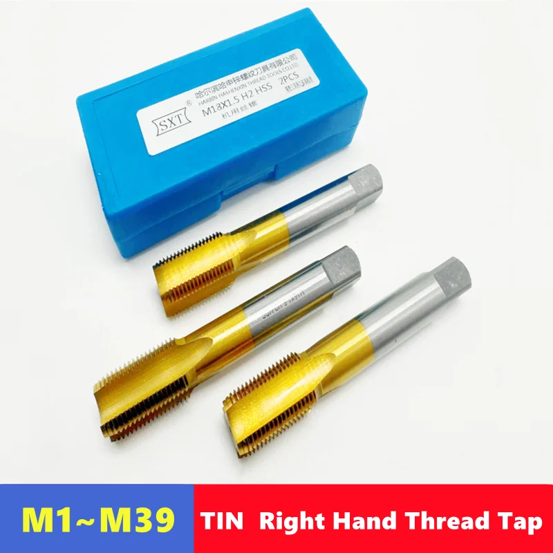 

Right hand HSS titanium plated straight groove tap M1~M39, internal thread tapping and repair CNC machine tool hand tool