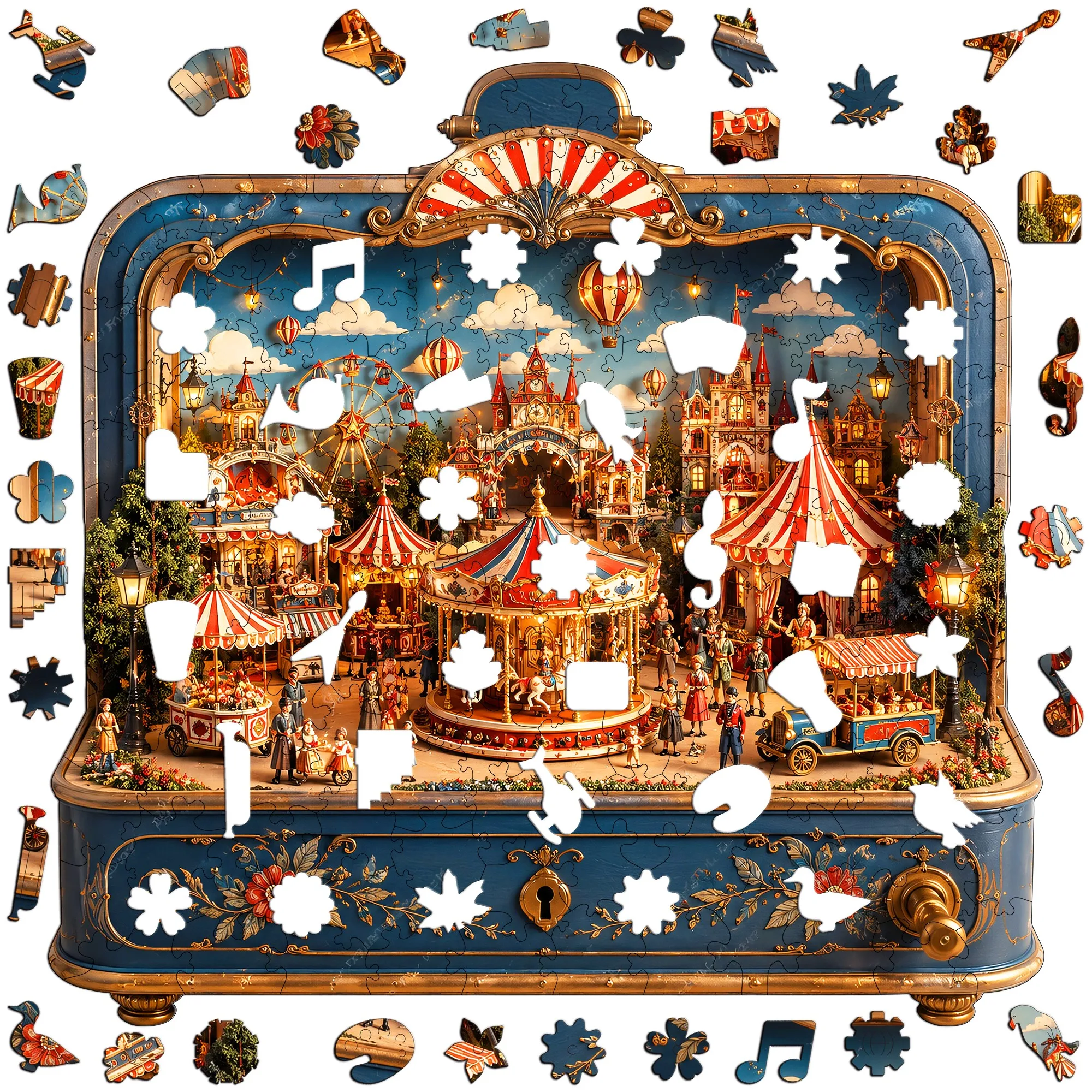 City Skyline and Travel Scenery Wooden Animal Jigsaw Puzzle Educational Toy Brain Teaser Special Occasion Collectible Gift