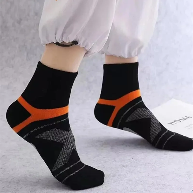 Sports Socks Men High Quality Cotton Socks Black Outdoor Soft Running Summer Absorb Sweat Breathable Male Mid Length Socks