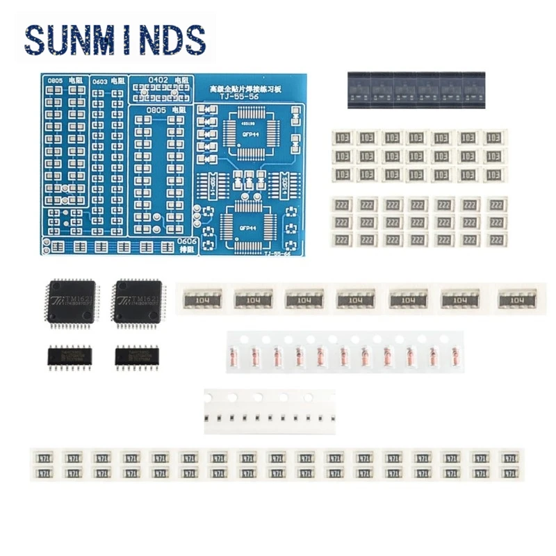 1 шт. SMT SMD компонент сварки тренировочная плата паяльный набор «сделай сам» резистор диодный транзистор по старту обучение электронное 1 шт. SMT SMD компонент сварки тренировочная плата паяльный набор «сделай сам» резистор диодный транзистор по старту обучение электронное