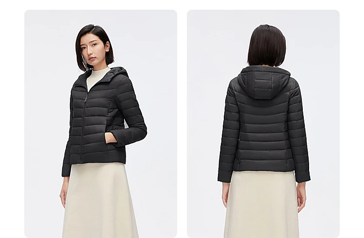 BOSIDENG New 90% Down Jacket for Women Light Jacket Hooded Jacket