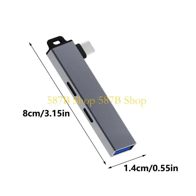 

587B Compactly Type C Hub Type C to 2Type C and USB Hub USB Splitter USB C Adapter