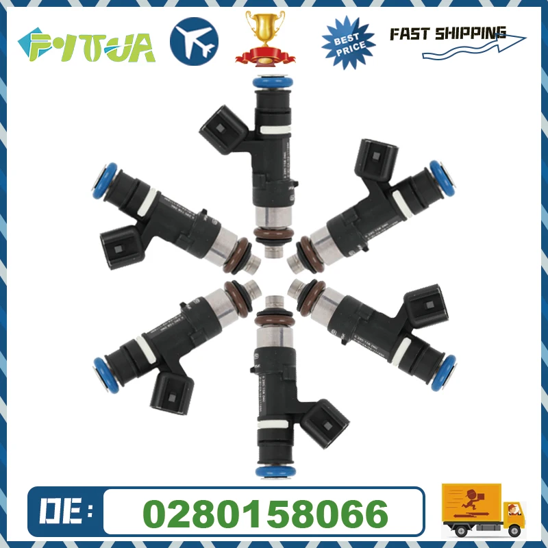 

6pcs fuel Injector 0280158066 5L2Z9F593DA for Ford Explorer Sport Trac Mercury Mountaineer 2005 V6 4.0L
