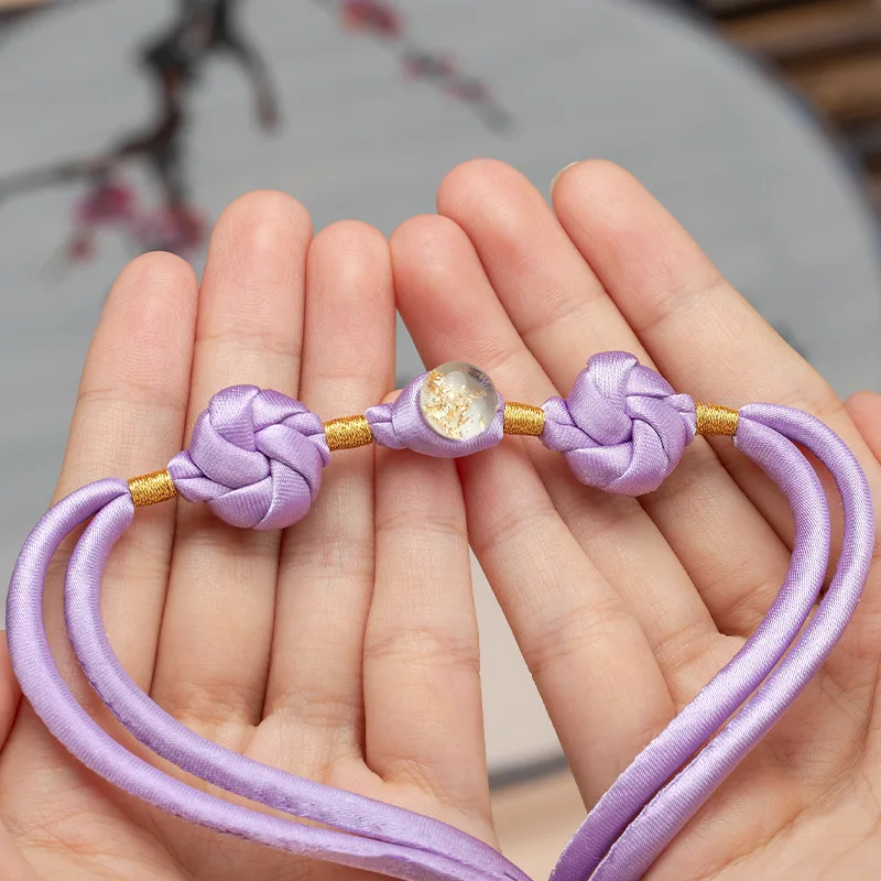 

Congsam Buckle, Gold Foil Bead, Mandala Tassel, One Line Buckle, Chinese Style Handmade Woven Hanfu Button