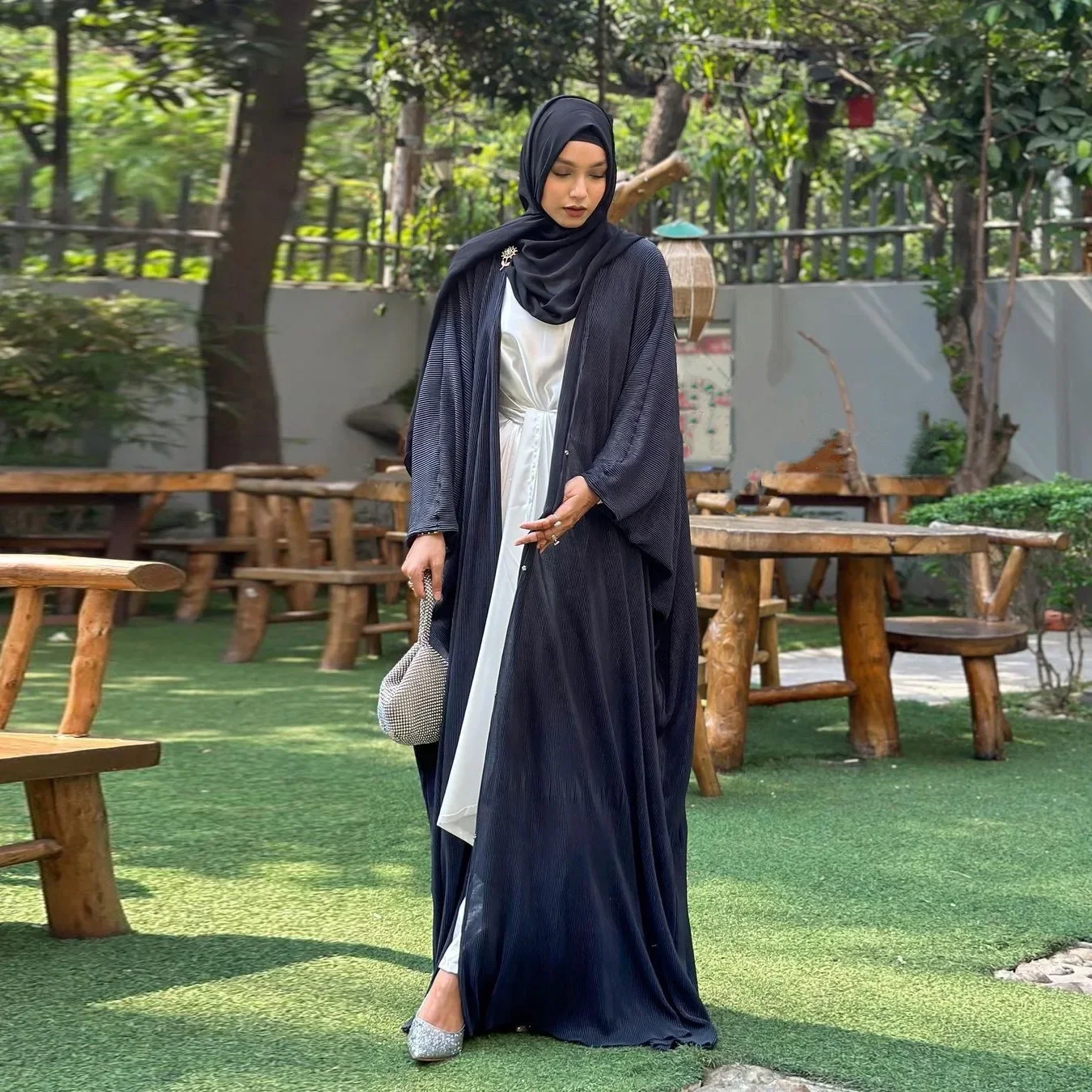 Solid Open Abaya Women Eid Mubarak Muslim Dress Kaftan Khimar Ramadan Abayas Loose Jilbab Dubai Hijab Robe Islam Clothing 2025