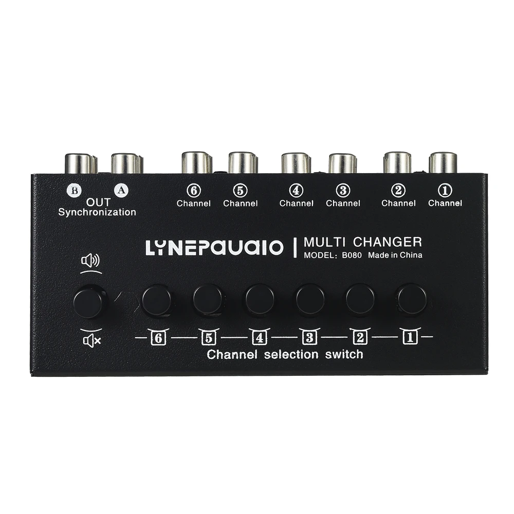 6-input 2-output audio signal selection switcher/audio switcher/source switcher/2-output synchronous output/RCA interface
