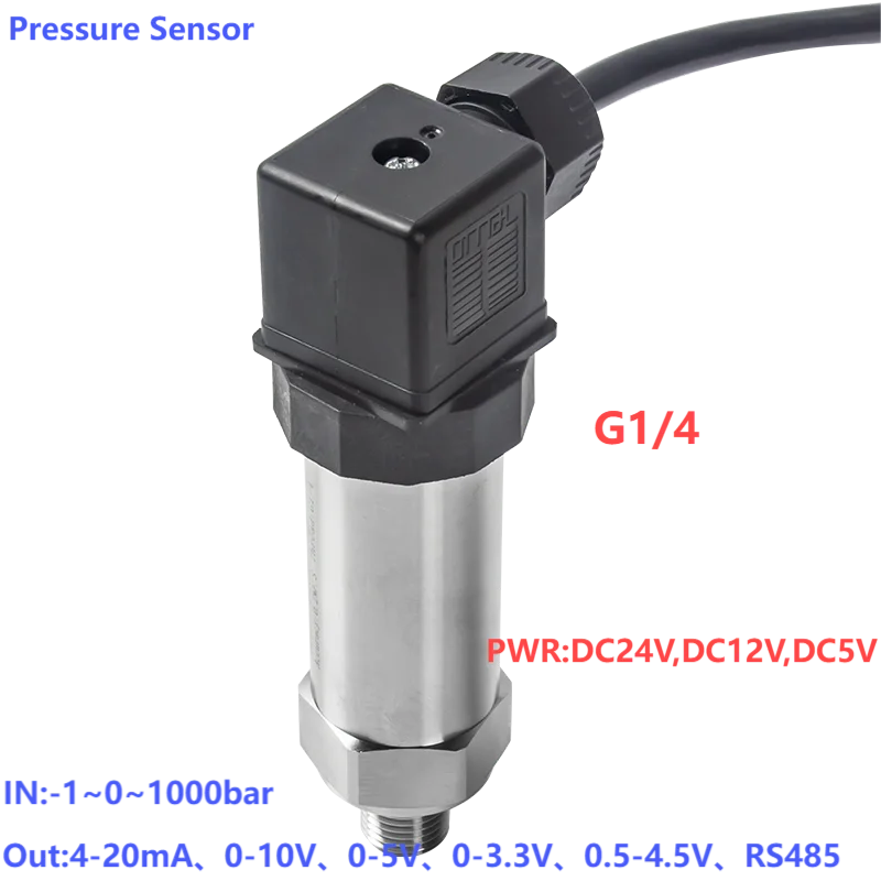 G1/4 pressure sensor transmitter 0-0.1bar 0.2bar 0.3bar 5bar 10bar 100bar pressure sensor 4-20mA 0-3.3V 0-10V pressure gauge