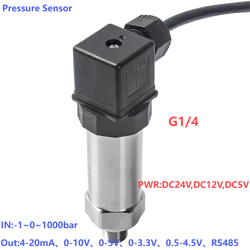 G1/4 pressure sensor transmitter 0-0.1bar 0.2bar 0.3bar 5bar 10bar 100bar pressure sensor 4-20mA 0-3.3V 0-10V pressure gauge