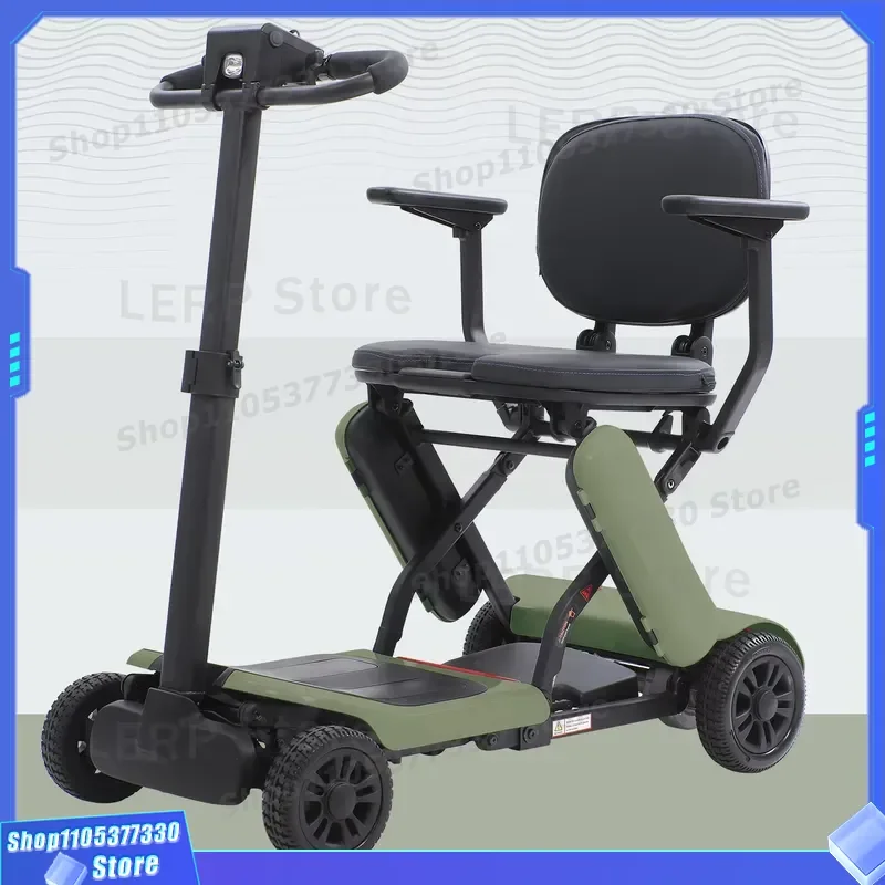 Aluminum Alloy Ultra Light Portable Self Folding Mobile Scooter 4 Wheel Mobility Scooter for Elderly
