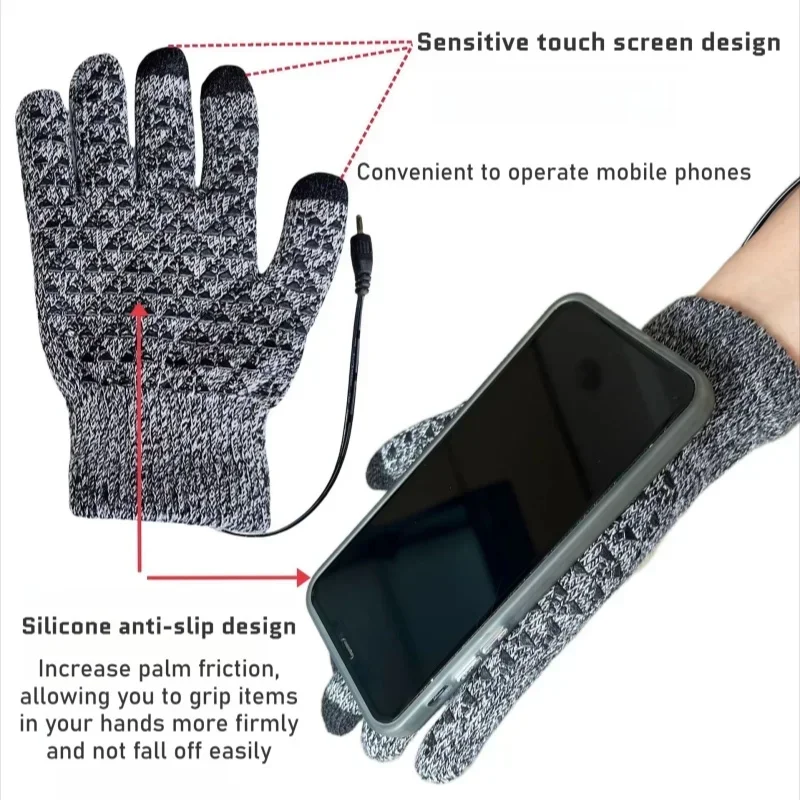 

USB Heated Touchscreen Gloves – Rechargeable Thermal Thickened Cotton Blend for Cycling, Waterproof Winter Outdoor Warm Gloves