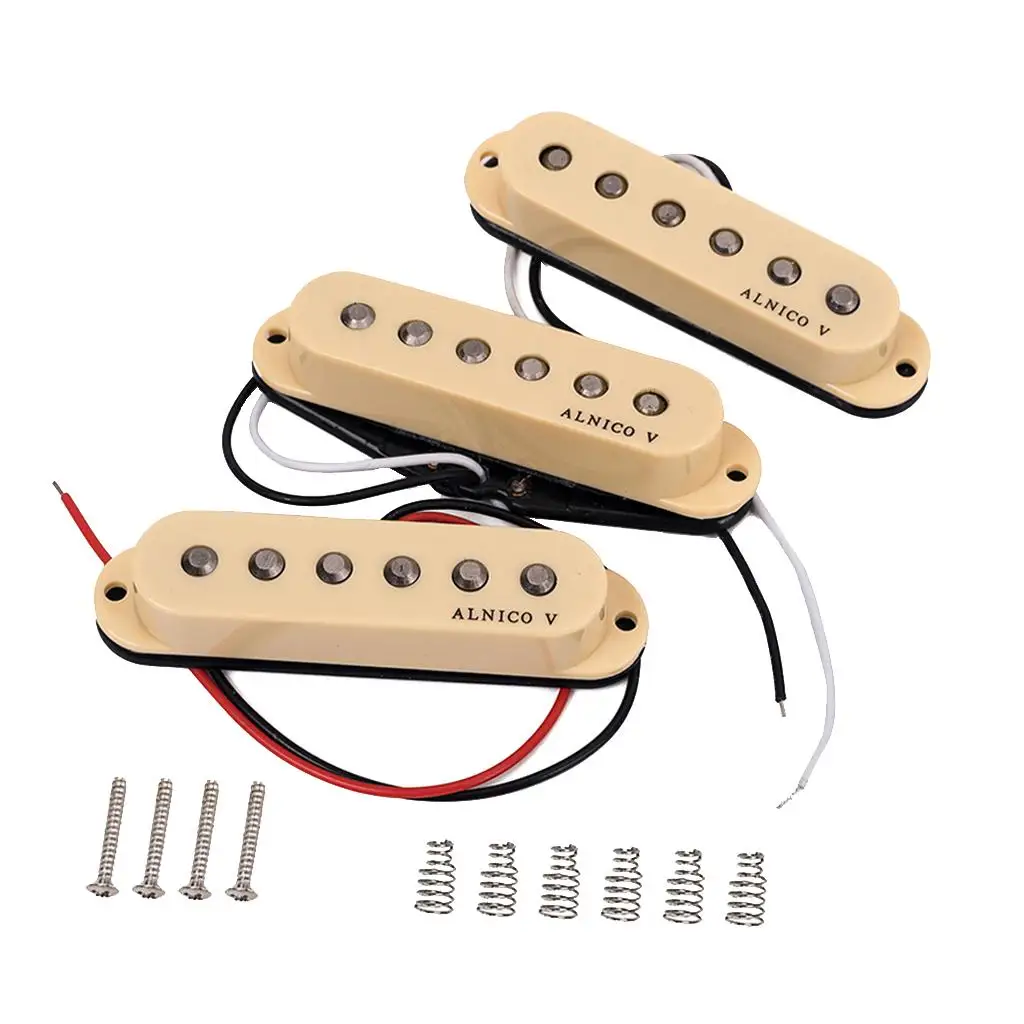 Alnico V Guitar Pickup Single Coil Humbucker Pickups Neck Middle Bridge Set for ST Beige Electric singlGuitar Parts Accessories