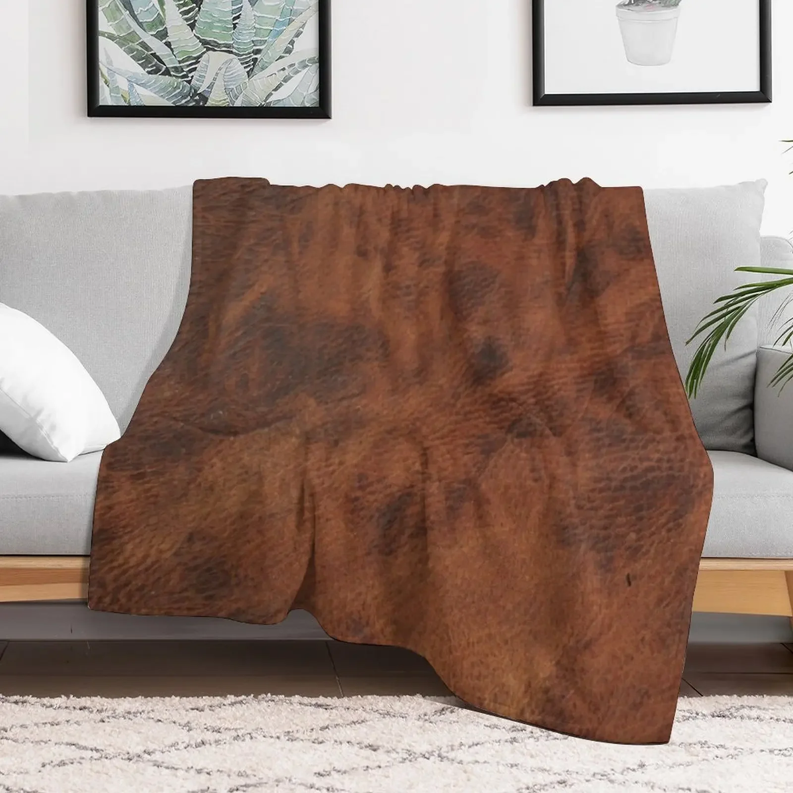 Leather Clouded Pattern Dark Throw Blanket Modern Design Soft Blanket for Home Decor