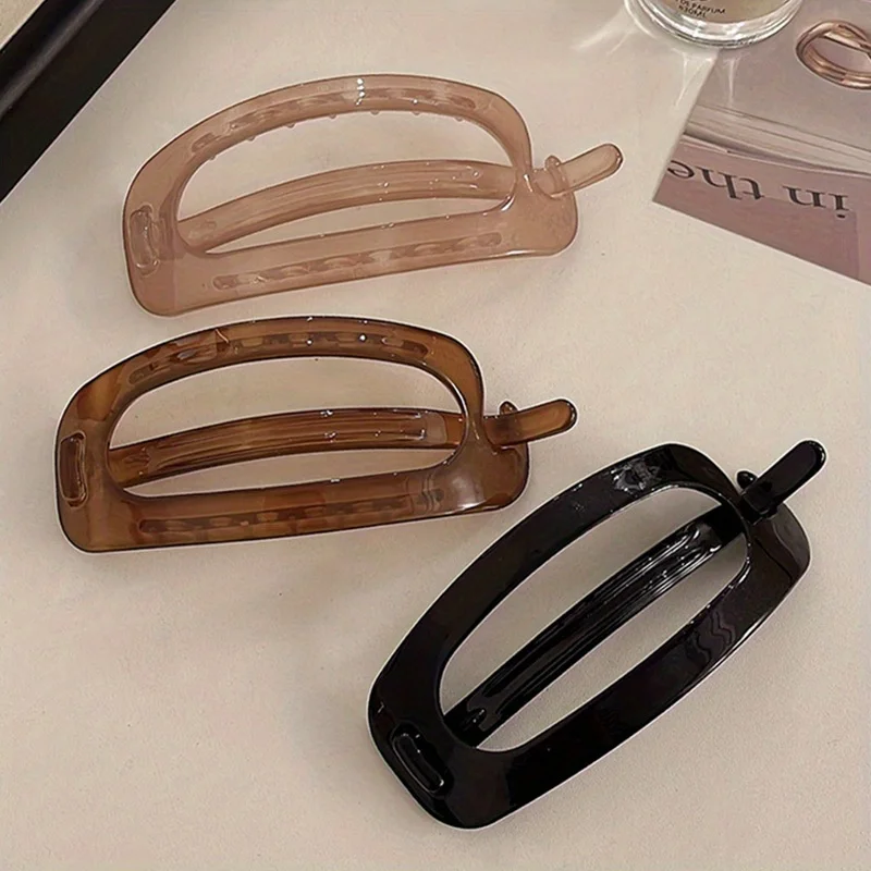 

3pcs Vintage Solid Hollow Oval Simple Twist Hair Clips for Women Temperament Hair Ornament Headband