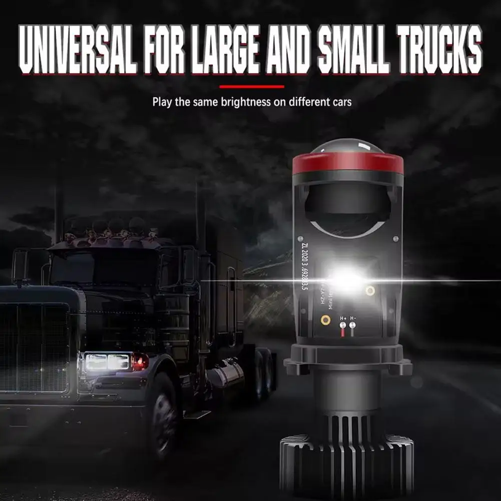 

Y7D 120W H4 Headlights Car H4 LED Mini Projector Lens Fan 6000K Auto LED Low H4 Hi Lamp Bulb Automobile High Turbo Lo Beam Q5D6