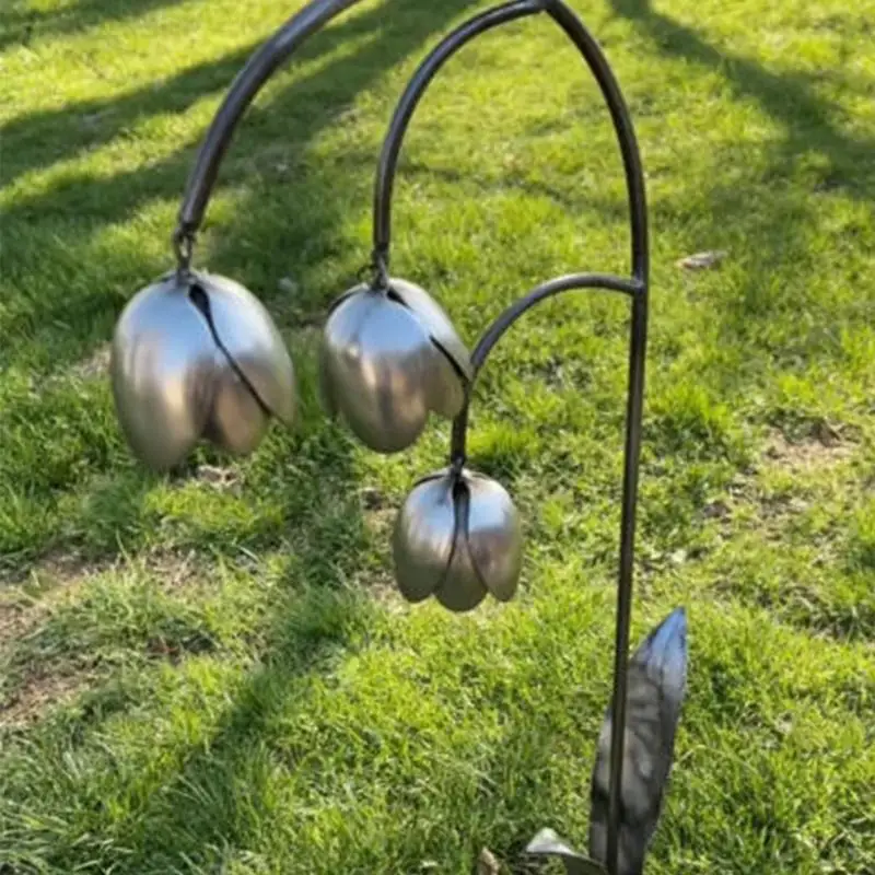 

[K]Metal Lily Of The Valley - Garden Decoration, Scrap Metal Art, Weather-Resistant Outdoor Decor, Lily Of The Valley Decorative