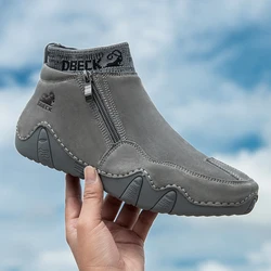 DBECK Men Sneakers Casual Shoes Male High Top Sneakers Winter Warm Designer Fashion Loafers Lace Up Shoes Men Ankle Boots