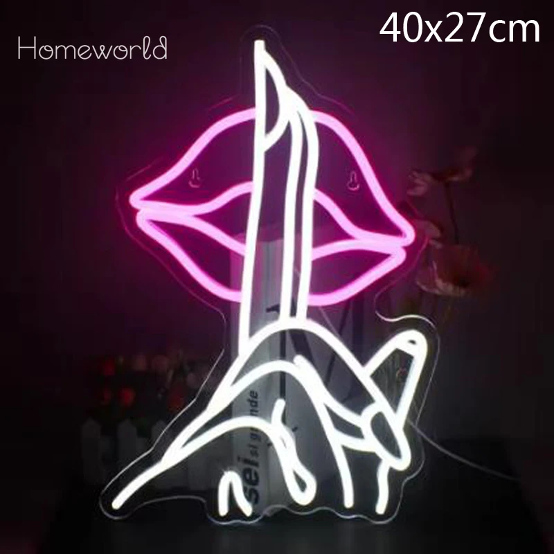 

Quiet Finger Gesture Led Neon Lights for Wall Decor Usb Light Up Signs for Bedroom Home Bookstore Reading room Decor Gifts