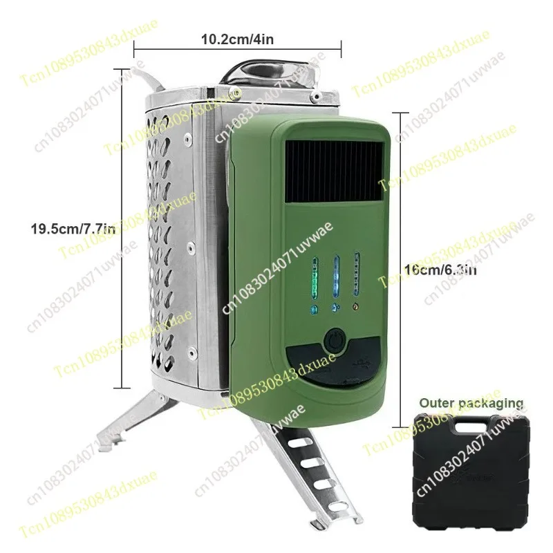 Smokeless Wood Burning Stove Power Generating Camping Stove Portable USB Rechargeable Fire Pit for Hiking and Backpacking