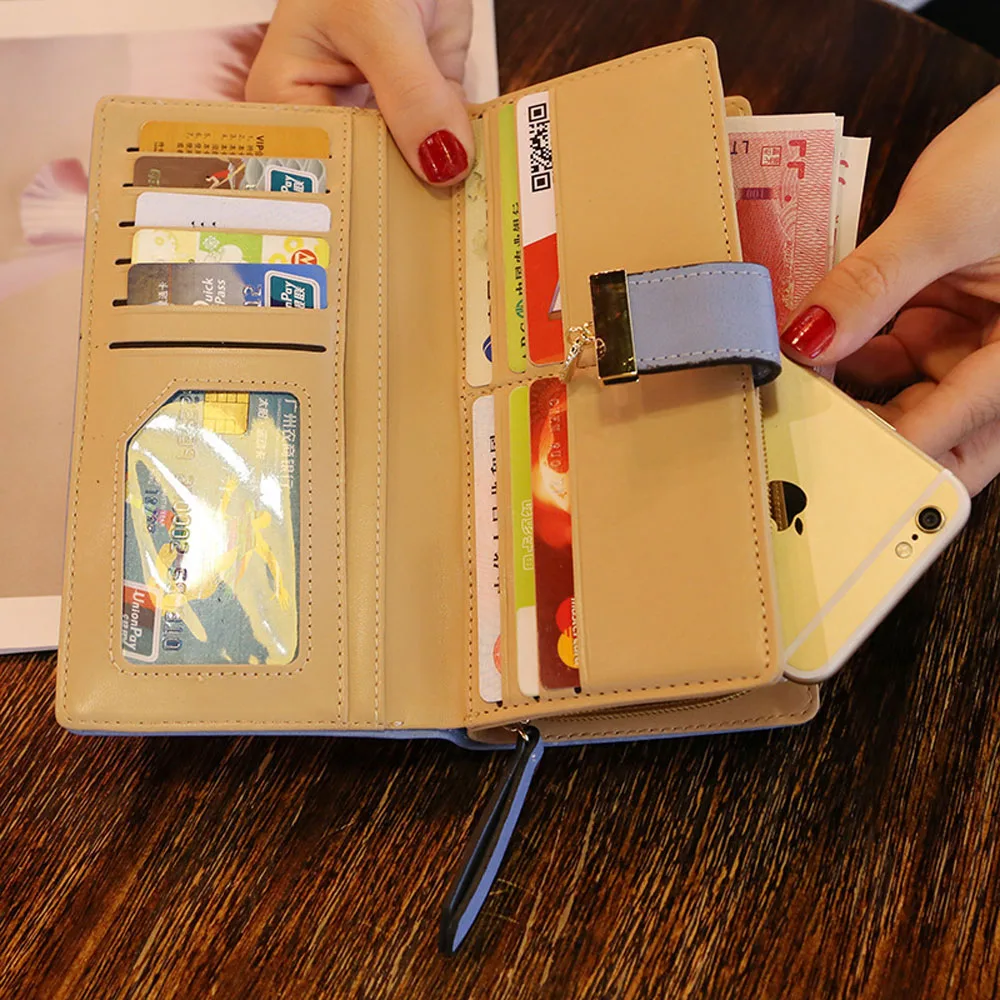 2024 Wallet Women\'s Large Capacity Bag Student Hollow Leaf Mobile Zero Wallet Hot Selling Long Women\'s Multi