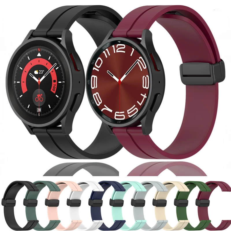 20mm 22mm silikonowy pasek do Samsung Galaxy watch 6 5 4 biegów S3 Huawei watch GT/2/3 Pro magnetyczna opaska na nadgarstek do Amazfit GTR