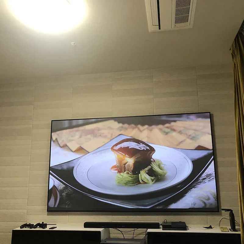 100 120 150 Inch Fixed Frame Projector Screen 4K HD ALR Long Short Throw Projection Screen for Home Theater