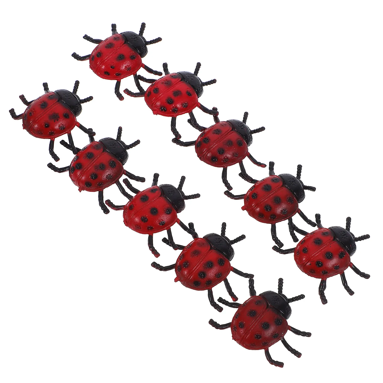 10Pcs Environmental Friendly PVC Mini Ladybugs for Children DIY Mini Garden Views Fairy Landscape House Party Decoration