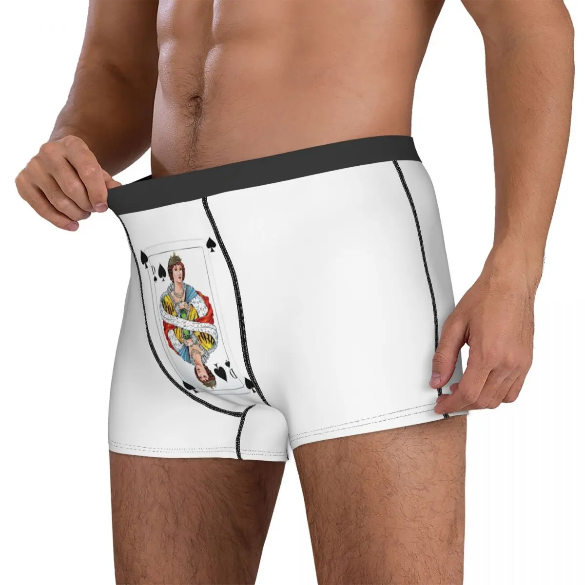 Boxer Doux pour Homme, Culotte Queen Spades, Sous-Vêtements pour Zones Me, Cadeau Petit Ami