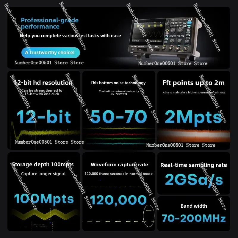 SDS802/04/12/14/22/24X HD high definition oscilloscope 12-bit resolution