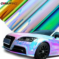 135cm folia samochodowa bezpowietrzna bańka holograficzna tęczowa naklejka zmiana koloru DIY naklejki samochodowe arkusz Car Styling akcesoria samochodowe