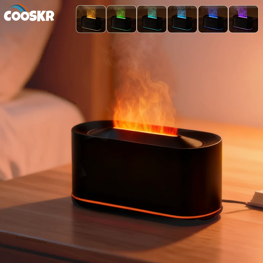 

Aroma Humidifier Diffuser Fragrance Essential Oil Diffuser Mini Home Air Humidifier Flame Aromatherapy Humidifier with LED Light